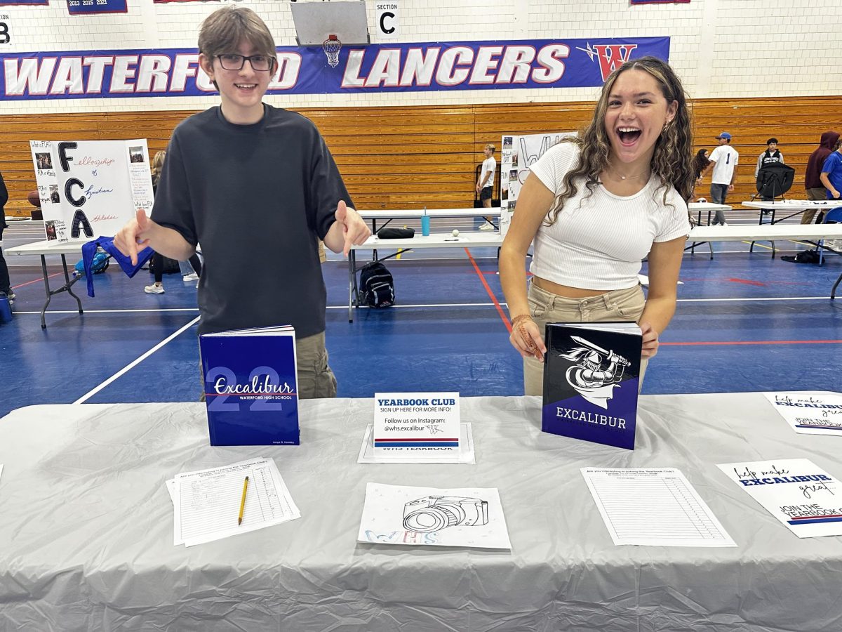 Juniors Jason Bace and Clare Ward representing the WHS Yearbook Club.