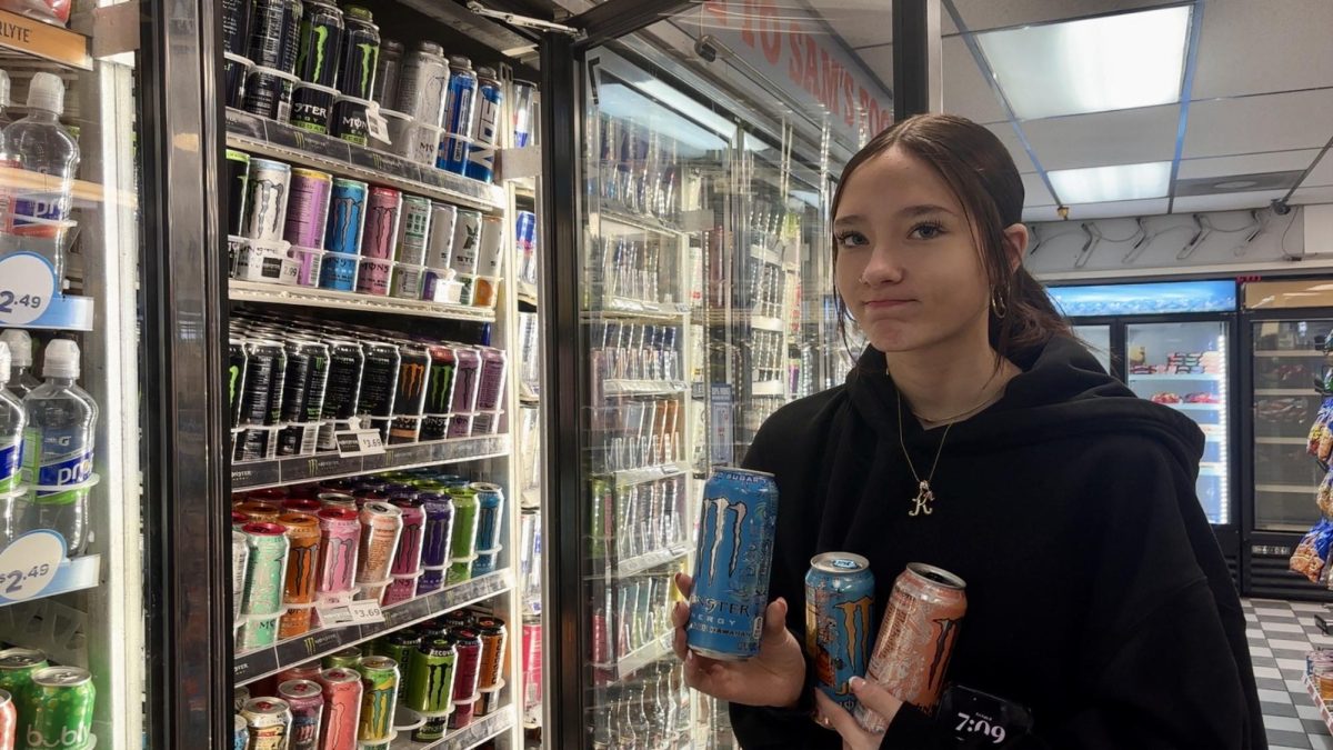 Kayla McPhillips buying multiple energy drinks