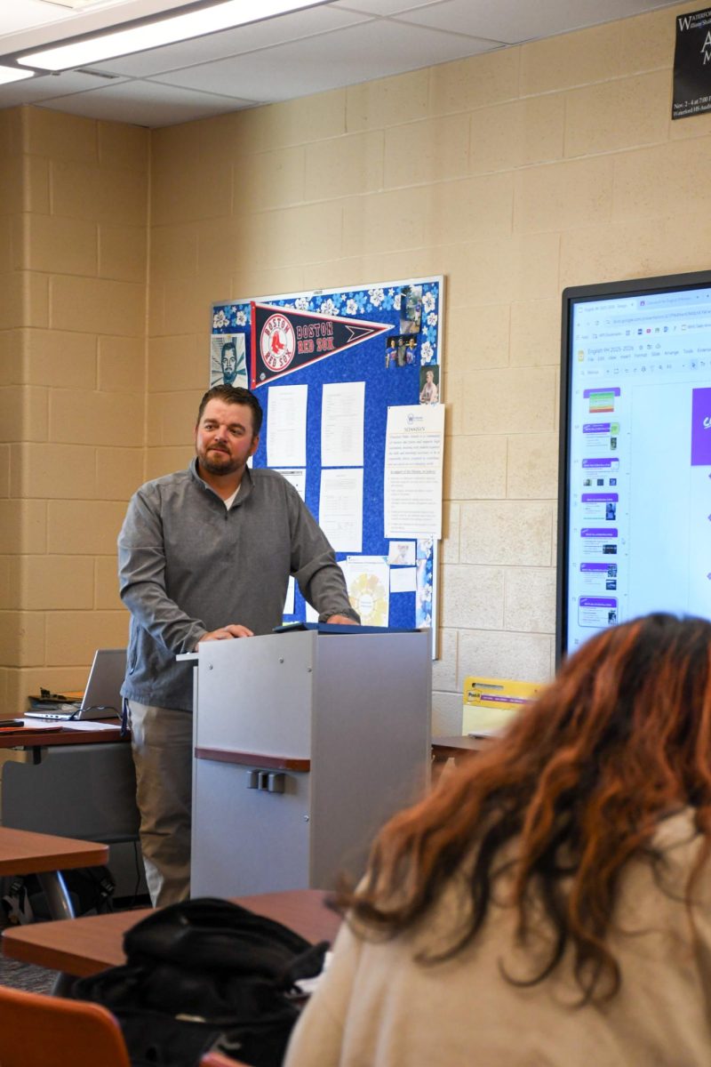Mr. Silvestri teaching his Sports Literature class